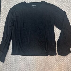 J.Crew Black Long Sleeve linen tee shirt M medium